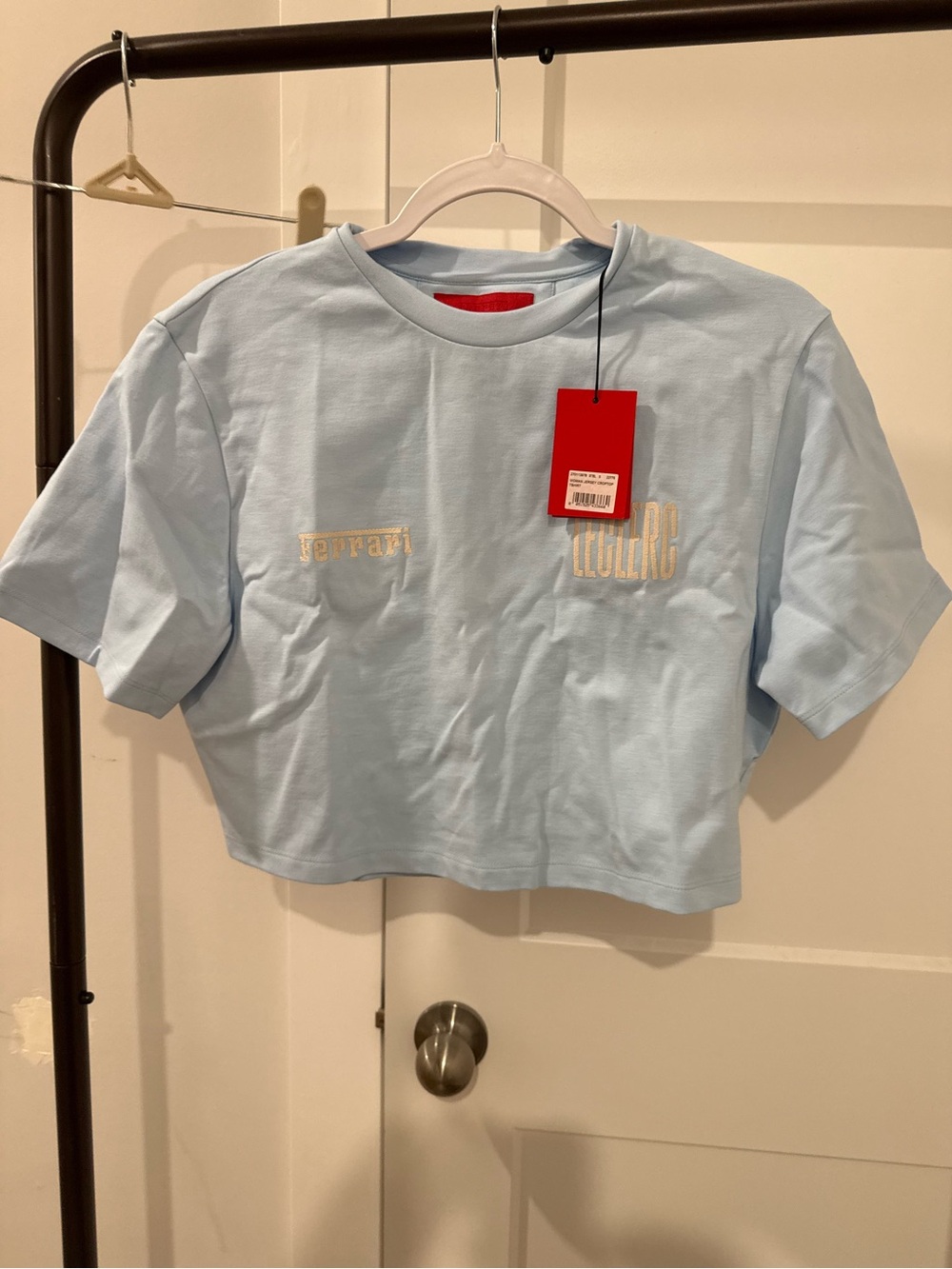 NWT Ferrari X Charles Leclerc Women Jersey Croptop T Shirt